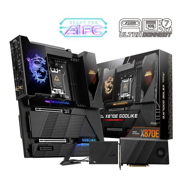 MSI - MEG X870E GODLIKE (Socket AM5) AMD X870E EATX DDR5 Wi-Fi 7 Motherboard - Black
