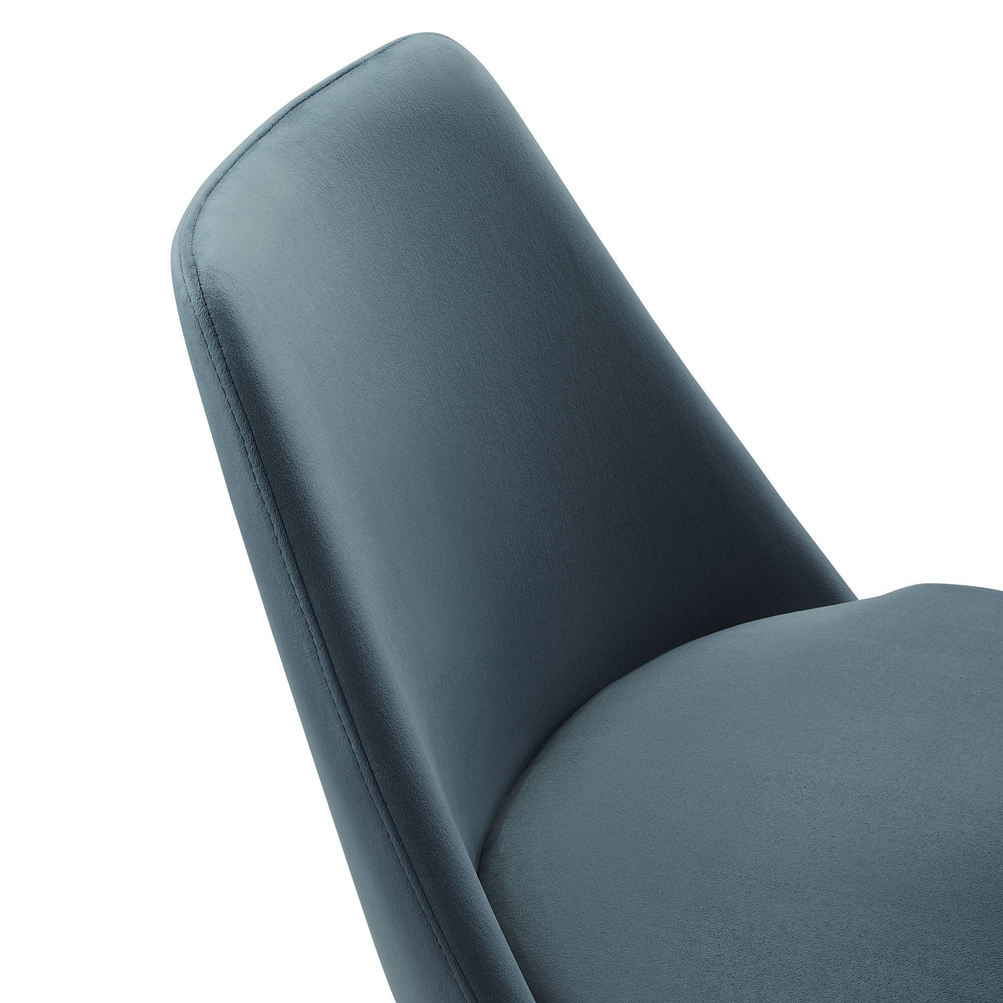 Alt View 3. Modway - Lippa Swivel Dining Performance Velvet Side Chair by Modway - Blue.