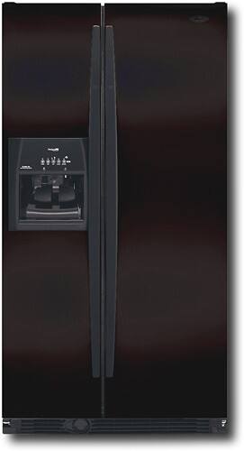 Front Standard. Whirlpool - 23.0 Cu. Ft. Side-by-Side Refrigerator with Thru-the-Door Ice and Water - Black.