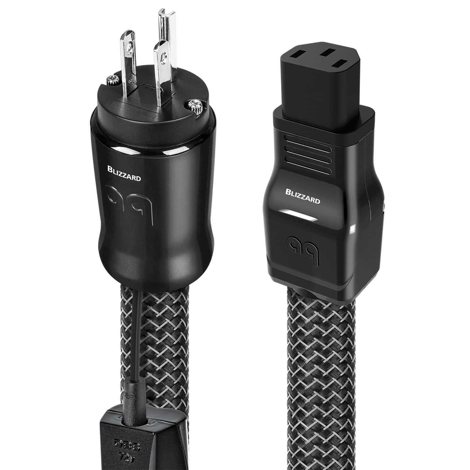 AudioQuest - Blizzard XTRM 6.6' Power Cable with C13 to 3-Prong Wall Plug Connectors - Black - Front_Zoom