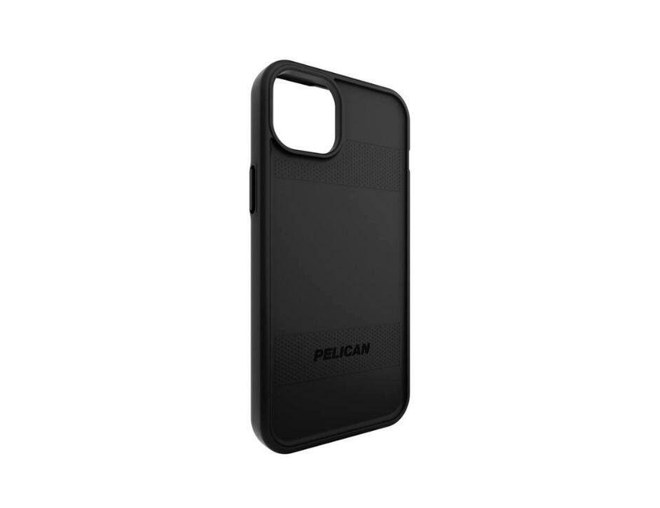 Left. Pelican - Pelican ProtectorMagnetic Built In Magnets Case With Magsafe for iPhone 13 Pro Max/ iPhone 12 Pro Max Black - Black.