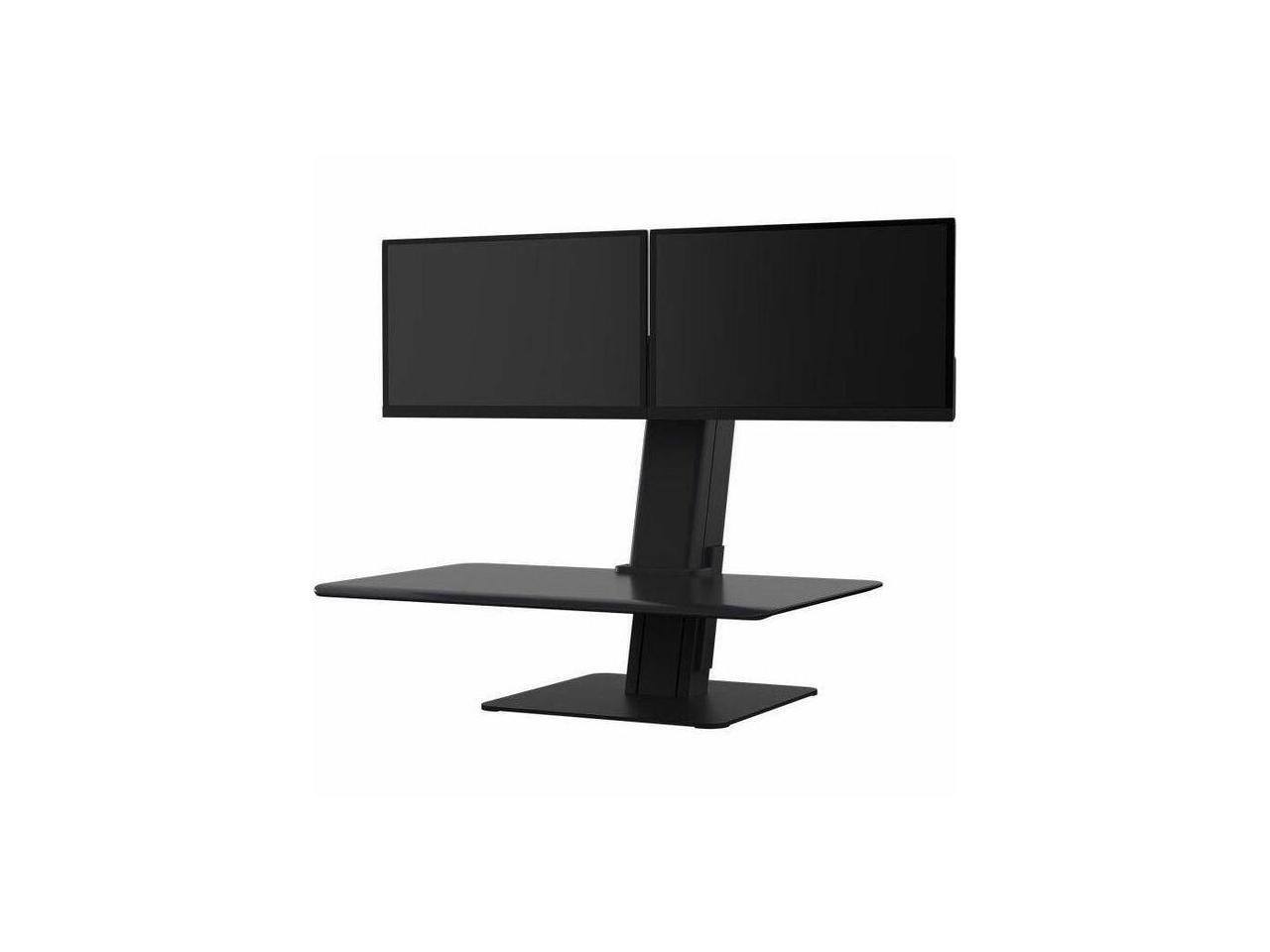 Alt View 1. Humanscale - Humanscale QS Eco 2.0 Dual Monitor Arms with Dual Clamp Mount Base - Black (QSE2DMB) - Unknown.