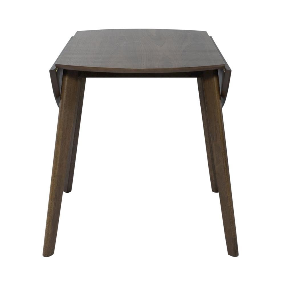 Angle. Starlight Canyon Home - Round Dining Table with Drop Leaves – Small Round Kitchen Table in Brown - Brown.