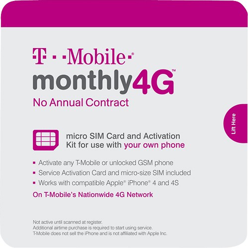  T-Mobile Prepaid - MicroSIM Card and $3.34 Prepaid Card