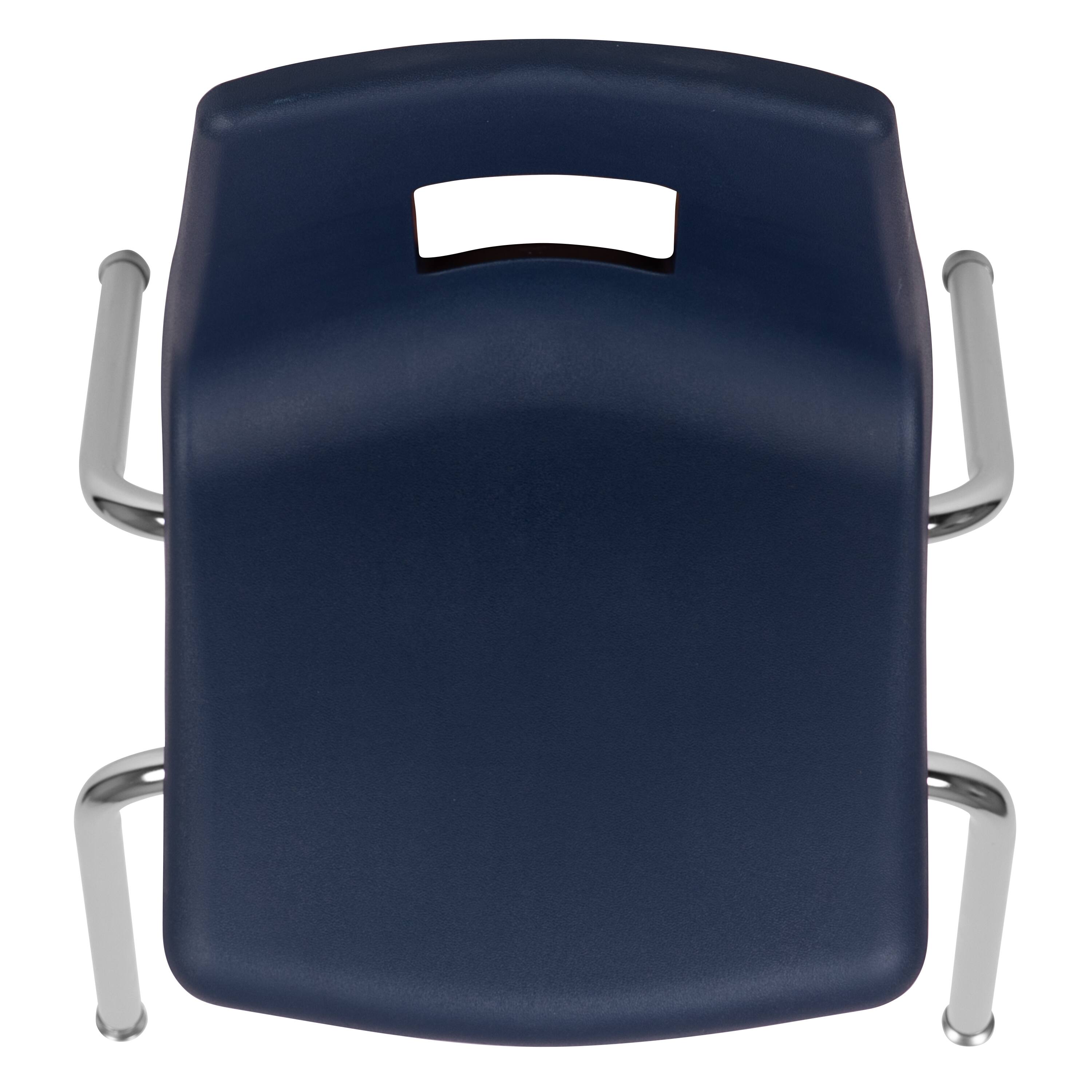 Alt View 7. Emma + Oliver - Student Stack School Chair - 16-inch - Navy.