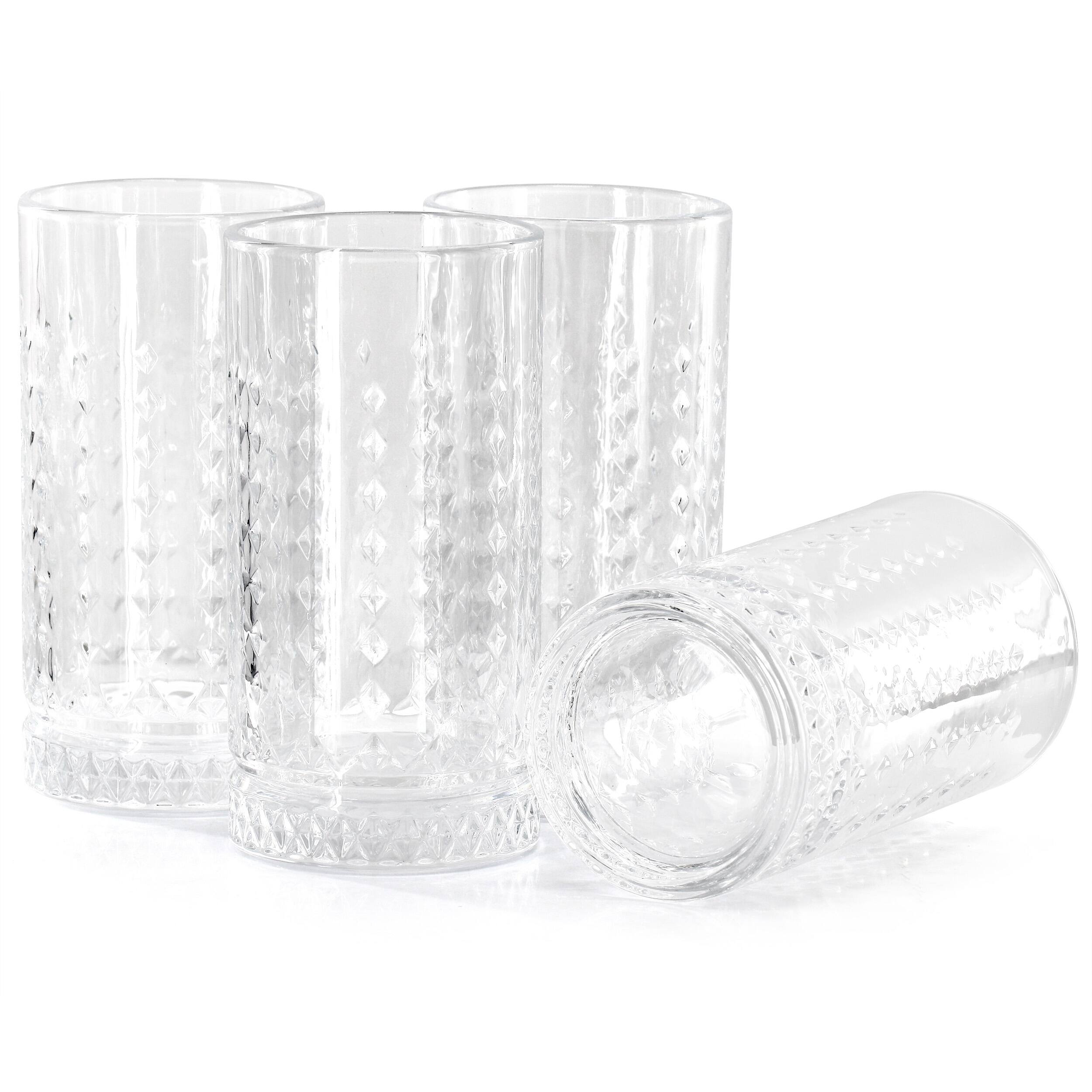 Alt View 1. Gibson - Gibson Home 4 Piece 16 Ounce Teardrop Embossed Glass Tumbler Set - Clear.