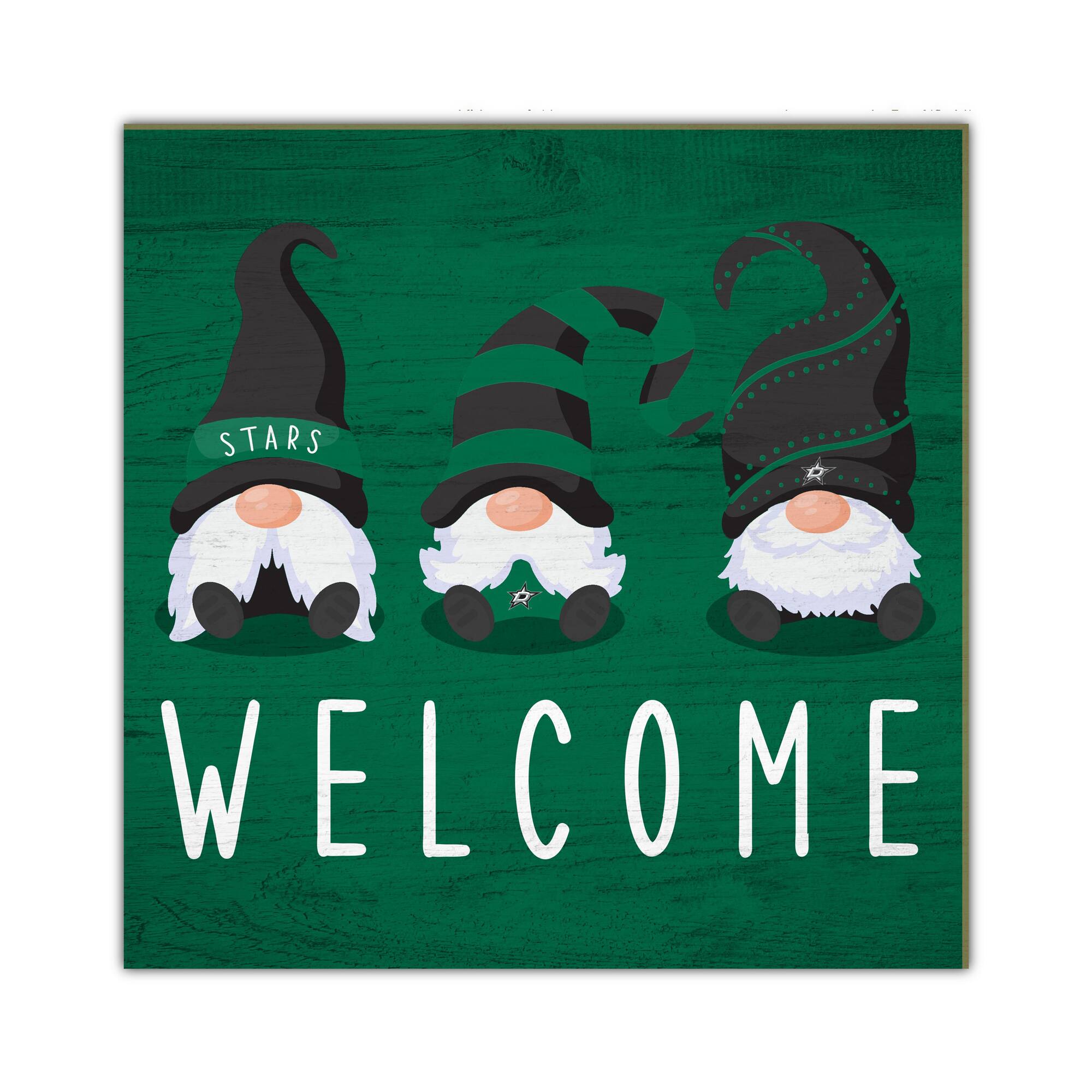 Dallas Stars 10'' x 10'' Welcome Gnomes Sign