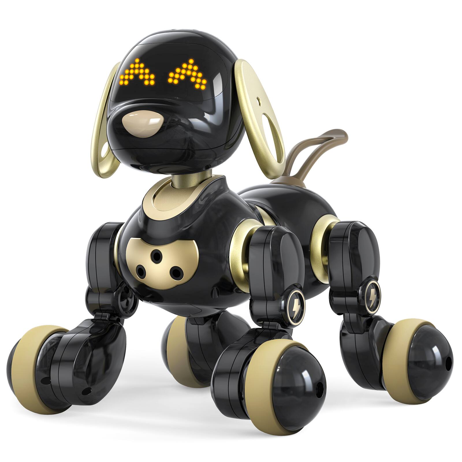 Alt View 6. Ruko - 18011 Smart Robot Dog Toy for Kids, Interactive Puppy with Remote & Gesture Control,Gifts for boys and girls - Black & Gold.