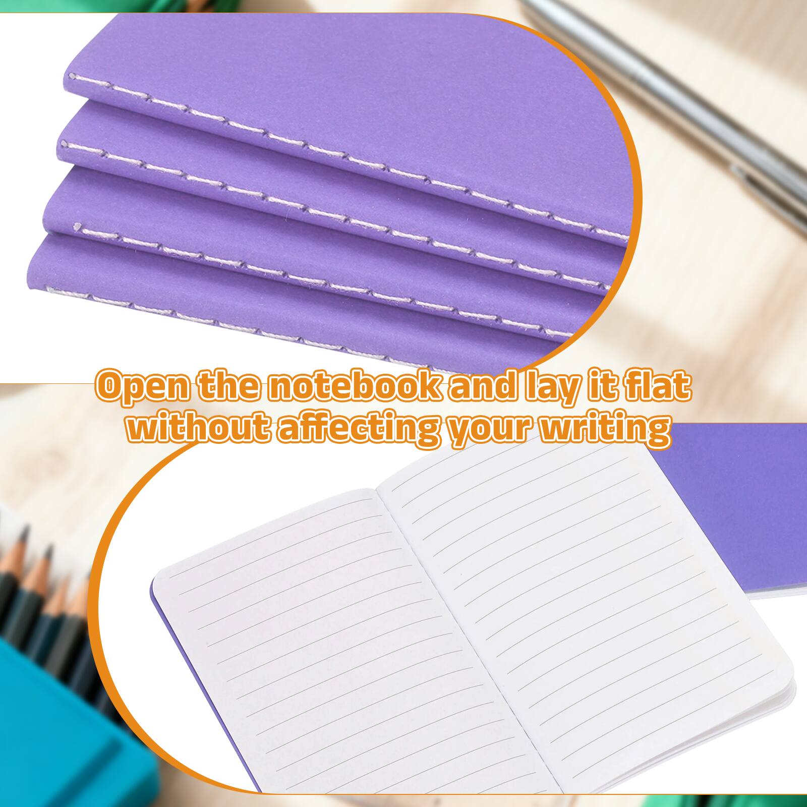 Open the notebook and lay it flat without affecting your writing