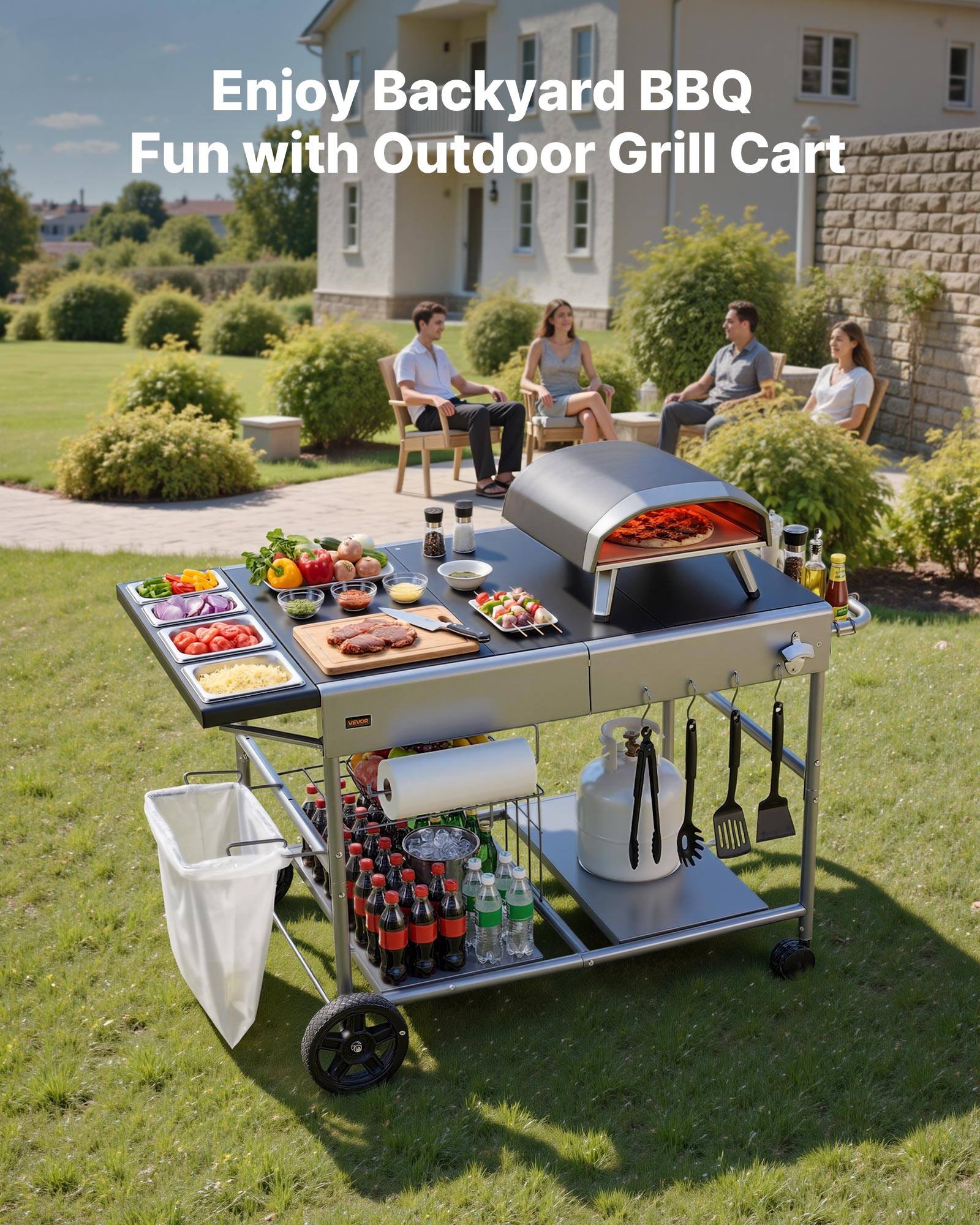 Enjoy Backyard BBQ Fun with Outdoor Grill Cart