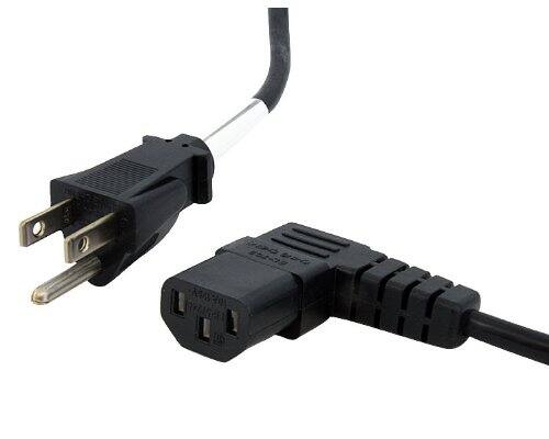 Front. Startech - 6ft Power Cord 5-15P to Right Angle C13.