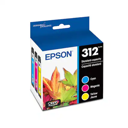 DESIGNED FOR EXCELLENCE
EPSON
312™/MC
Standard-capacity
Capacité standard
Cyan
Magenta
Yellow Jaune
Claria Photo HD Ink