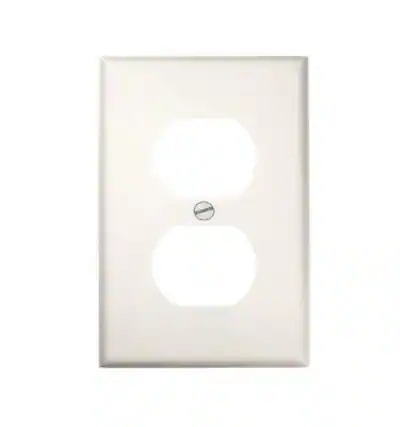 Front. Leviton - 1-Gang Duplex Receptacle Wallplate, Thermoset, Standard Size, Device Mount, 20-Pack, 88003 - White.