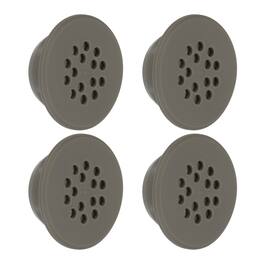 Unique Bargains - 4pcs Bathroom Sink Overflow Ring, Round Caps Sink Hole Cover, Silicone ABS Drain Cap w/ Odor Proof Valve for Bathroom - Gray