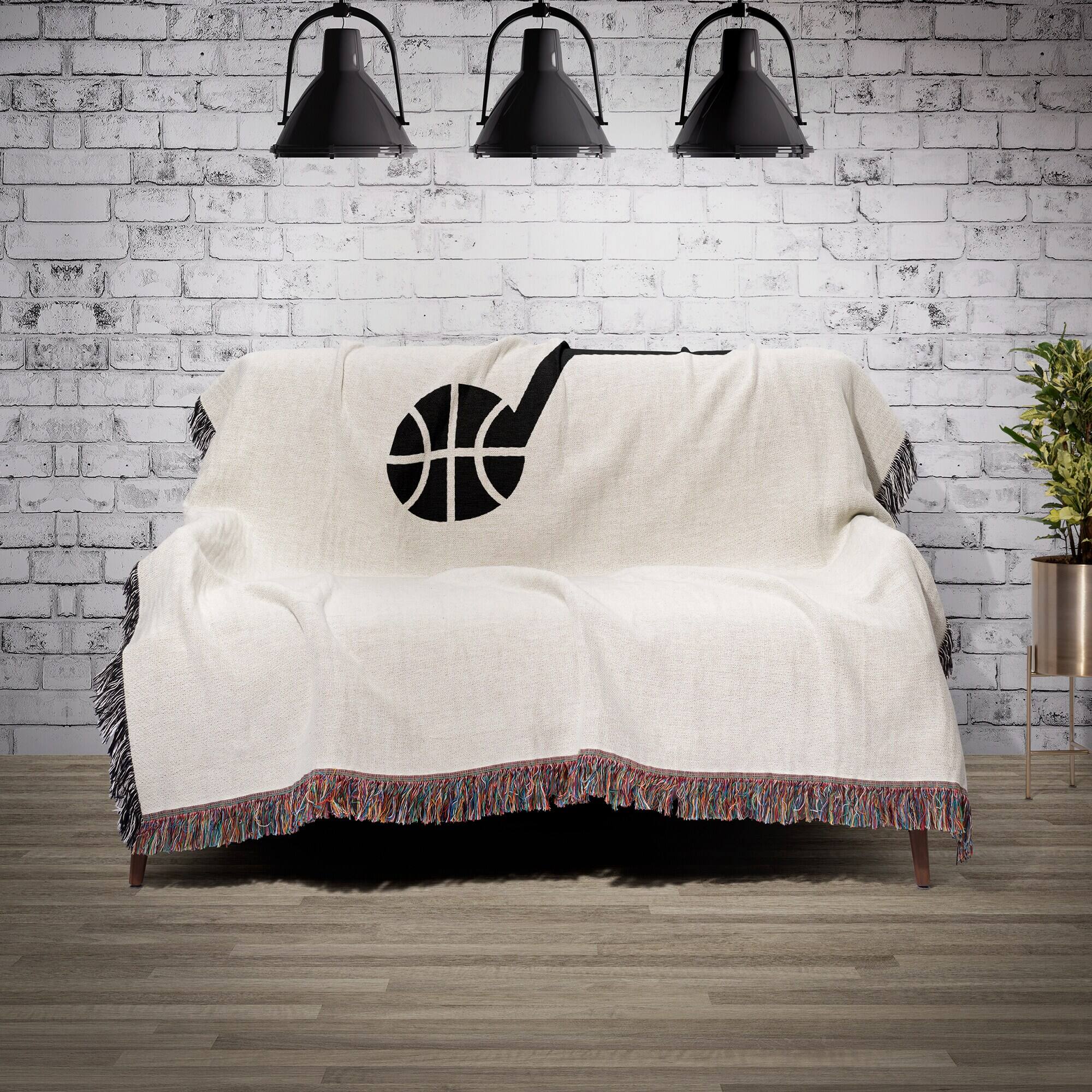 Alt View 1. Chad & Jake - Utah Jazz Woven Blanket - White.