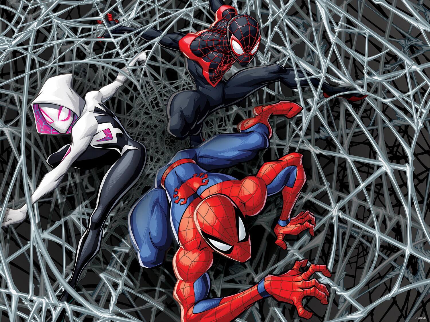 Alt View 1. PopMarket - Marvel Spider-Man Spider-Verse Trio 500pc 24x18 in 3D Lenticular Puzzle   - COLLECTIBLES - Multicolor.