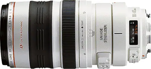 Angle. Canon - EF 100-400mm f/4.5-5.6L IS USM Telephoto Zoom Lens - White.