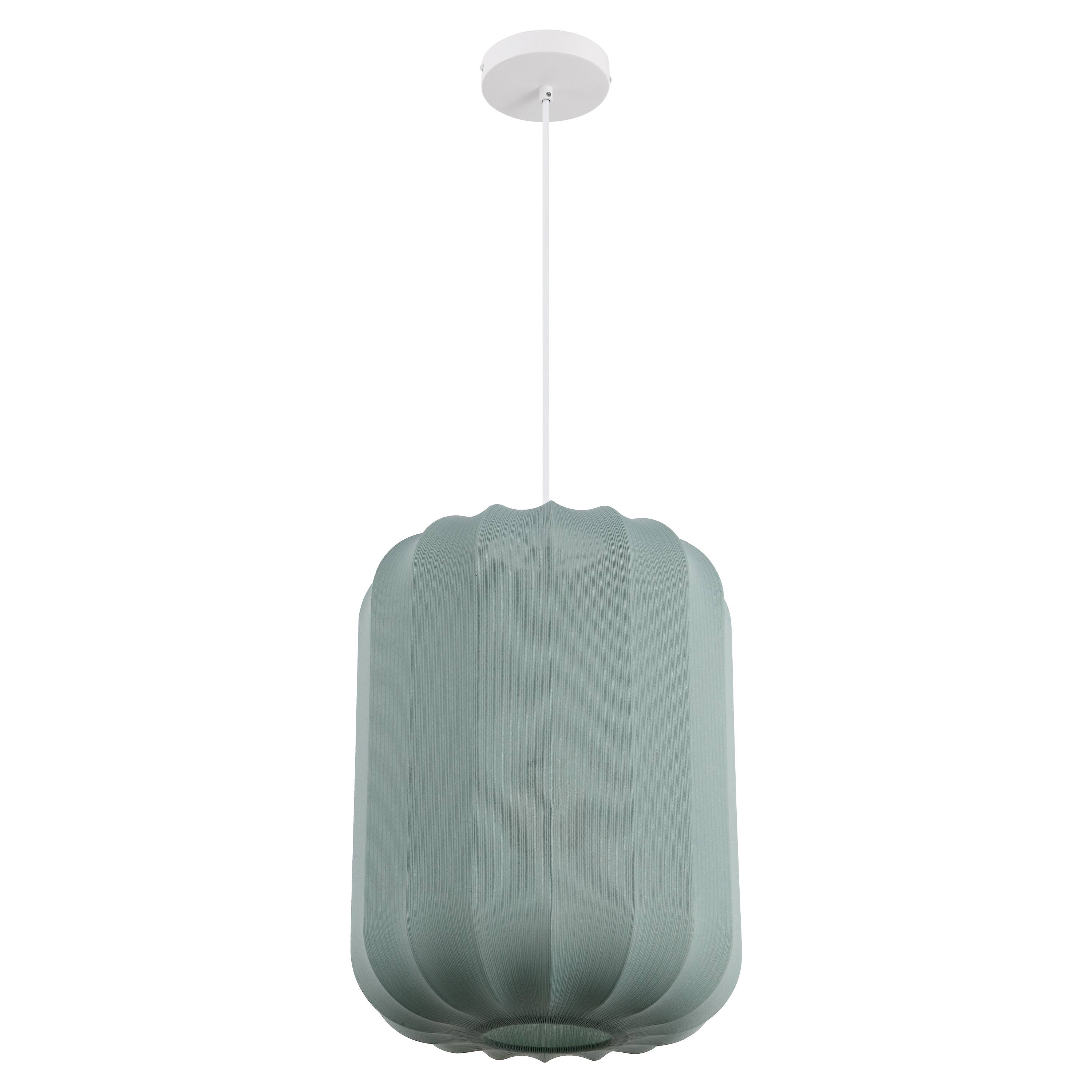 Alt View 7. Jonathan Y - Aurelia 13.75" 1-Light Scandinavian Adjustable Lantern Metal with Ribbed Cocoon Capsule Shade LED Pendant, Dusty Blue - Dusty Blue.