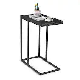 Ecooso - Coffee Tray Sofa Side End Table with Removable Top, Portable Beside Table for Small Spaces - Black