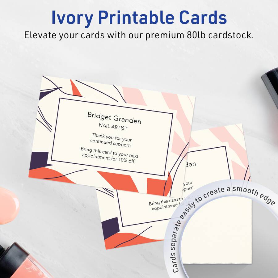 Avery Printable Rectangle Cards, 4