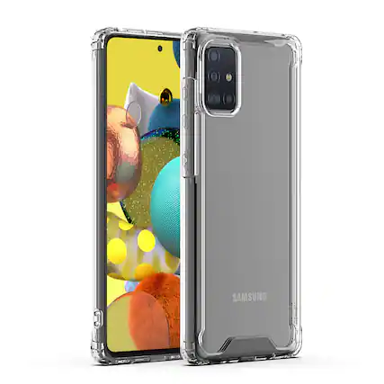 Front. Reiko - High Quality Tpu Bumper And Clarity Pc Case For Samsung Galaxy A51 5G In Clear - Clear.
