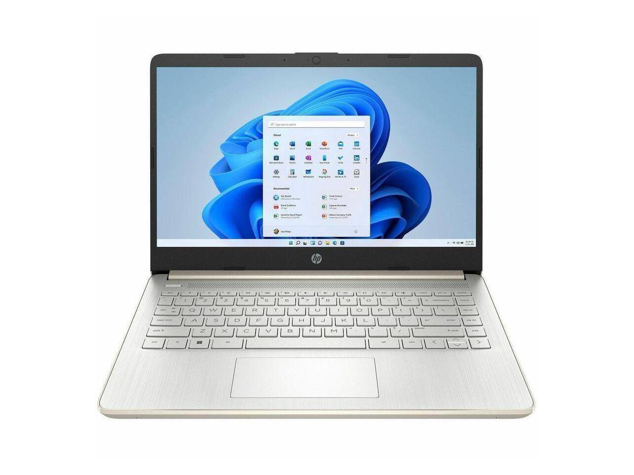 Alt View 10. HP - HP 14-dq3130nr 14" HD Laptop, Intel Celeron N4500, 4GB RAM, 64GB eMMC, Windows 11 S Mode, Pale Rose Gold - Pale Rose Gold Natural Silver.