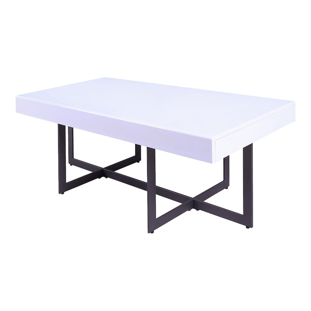 Furniture of America - Vasket Contemporary Metal 2-Drawer Coffee Table - White