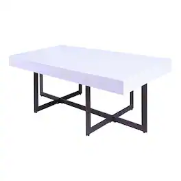 Furniture of America - Vasket Contemporary Metal 2-Drawer Coffee Table - White