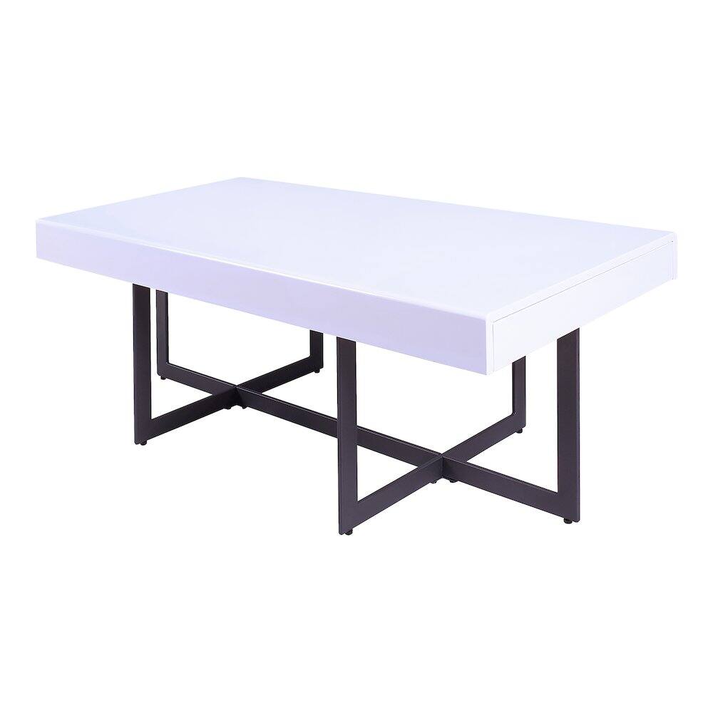 Front. Furniture of America - Vasket Contemporary Metal 2-Drawer Coffee Table - White.