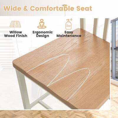 Gymax Dining Chair Set of 4 Armless Spindle Back Kitchen