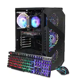 STGAubron - Gaming Desktop PC, AMD Ryzen 5 5500 up to 4.2Ghz, Radeon RX 6500 4G Graphics, 16GB DDR4 RAM, 512GB SSD, WIN11H - Black
