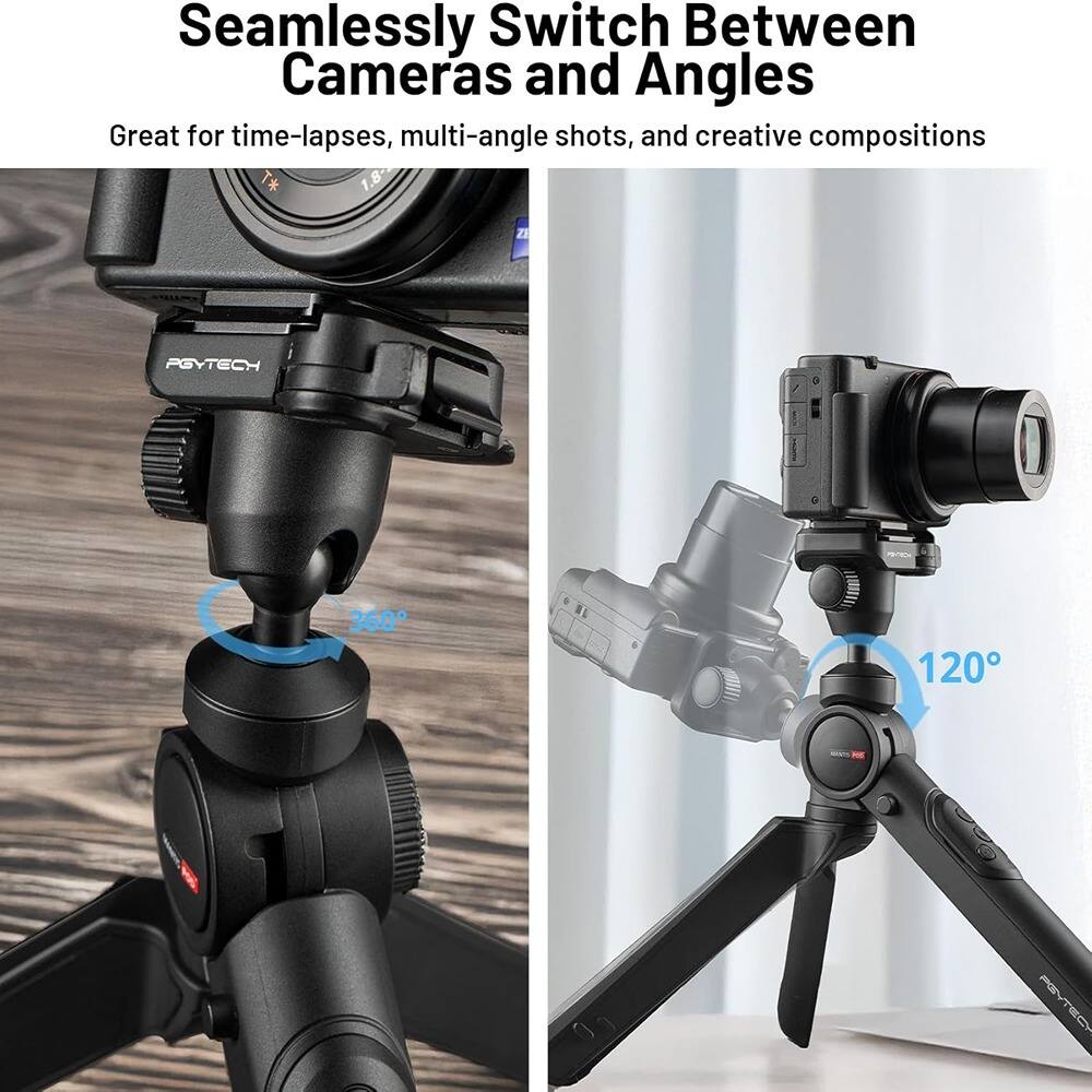 Seamlessly Switch Between Cameras and Angles

Great for time-lapses, multi-angle shots, and creative compositions

360°

120°