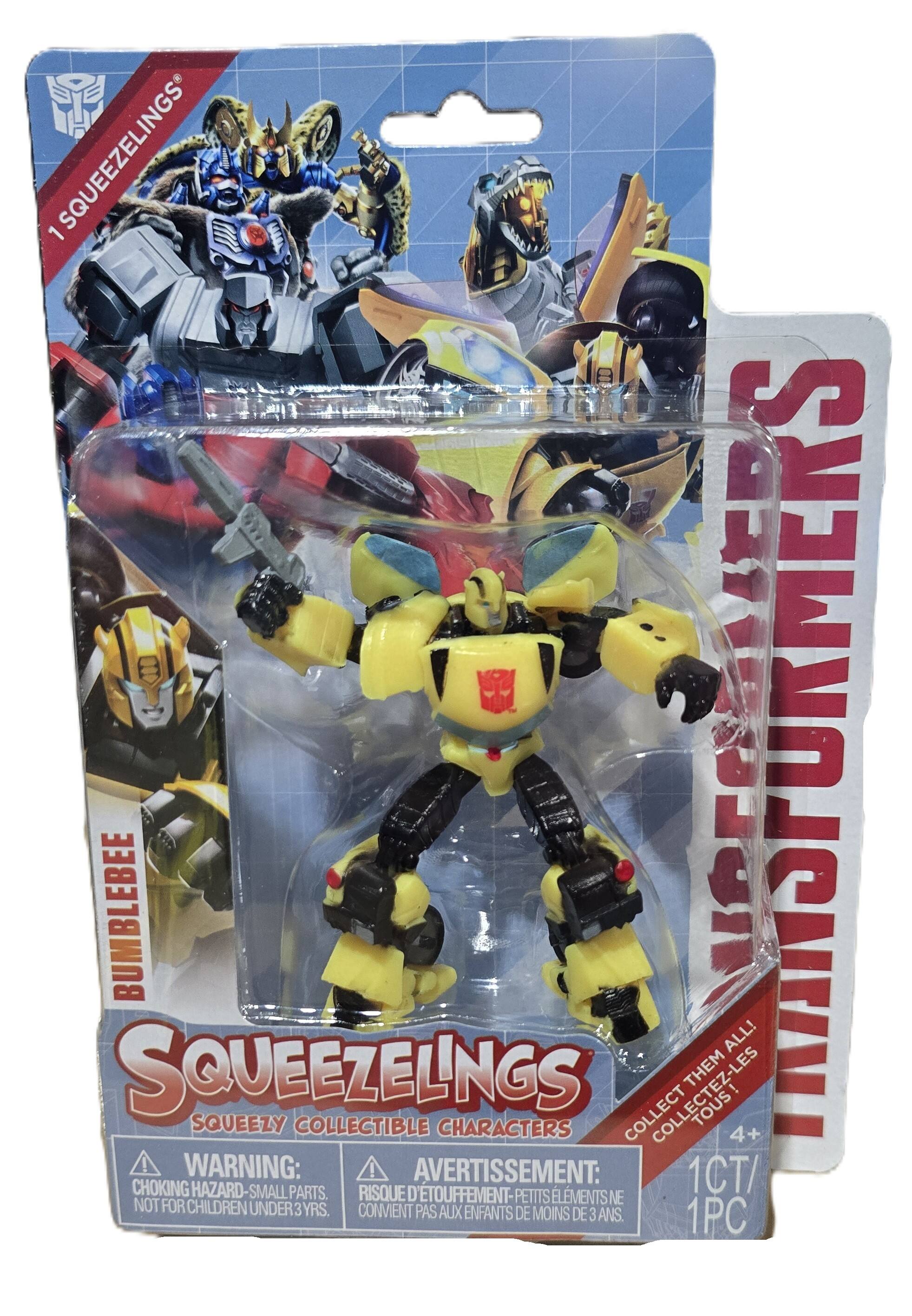 1 SQUEEZELINGS BUMBLEBEE SQUEEZELINGS SQUEEZY COLLECTIBLE CHARACTERS COLLECT COLLECTEZ-LES THEM TOUS ALL! TRANSFORMERS 4+ ! WARNING: ! AVERTISSEMENT: CHOKING HAZARD-SMALL PARTS. RISQUE D'ETOUFFEMENT-PETITS ELEMENTS NE NOT FOR CHILDREN UNDER 3 YRS. CONVIENT PAS AUX ENFANTS DE MOINS DE 3 ANS. 1CT/ 1PC