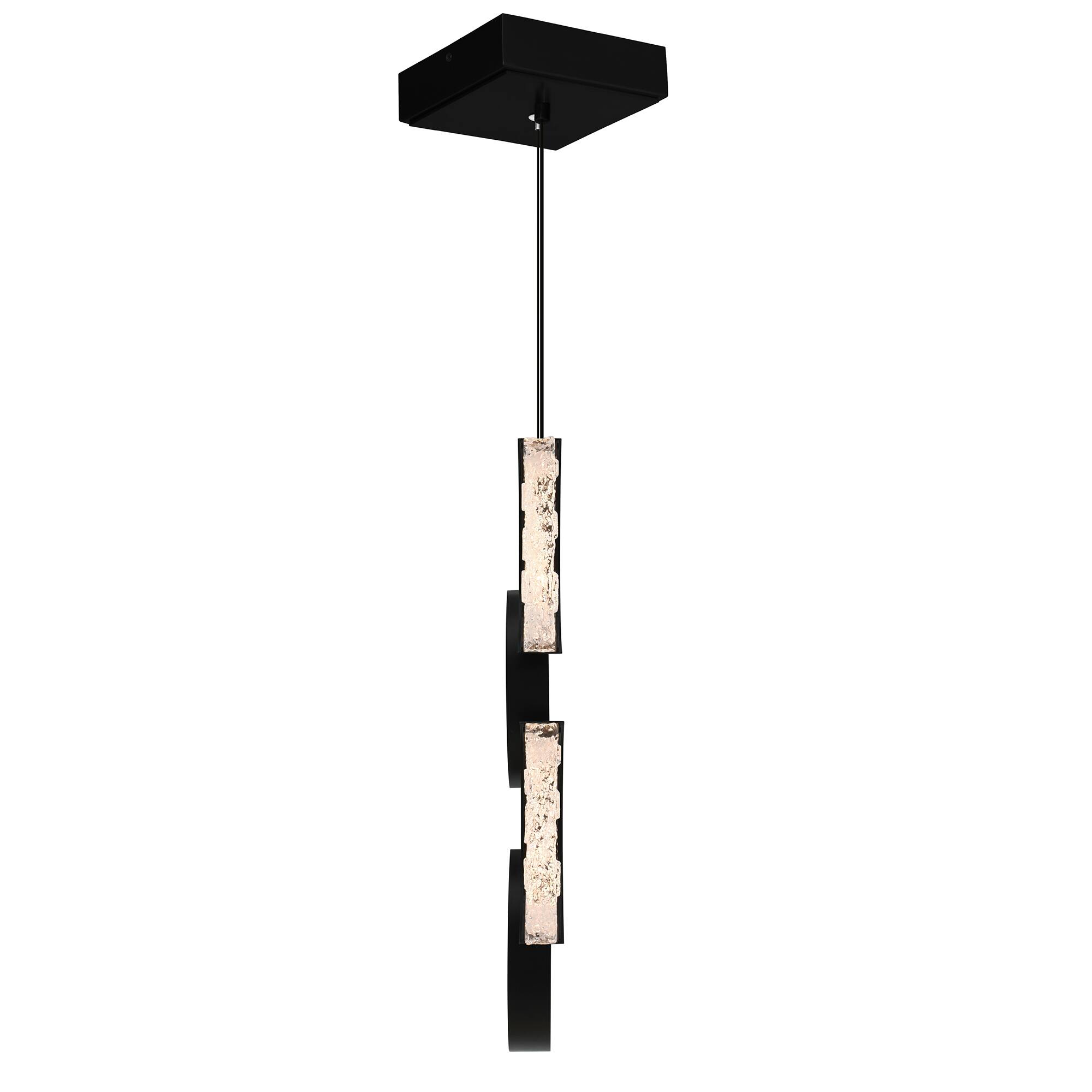 Back. CWI Lighting - Moon Integrated LED Black Mini Pendant - Black.