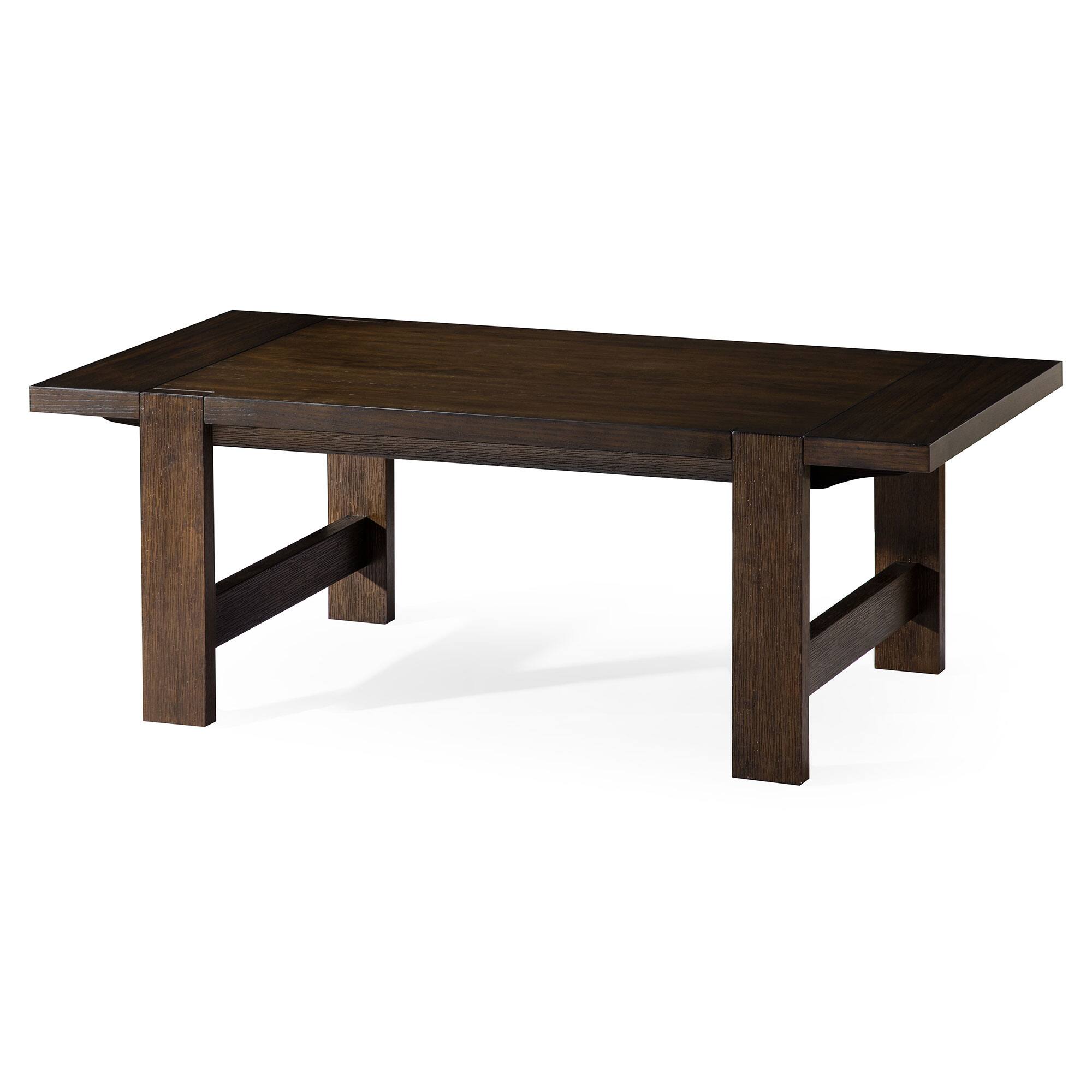 Front. Maven Lane - Maven Lane Angelo Rustic 48" x 24" Rectangular Wooden Coffee Table, Aged Brown - Aged Black.
