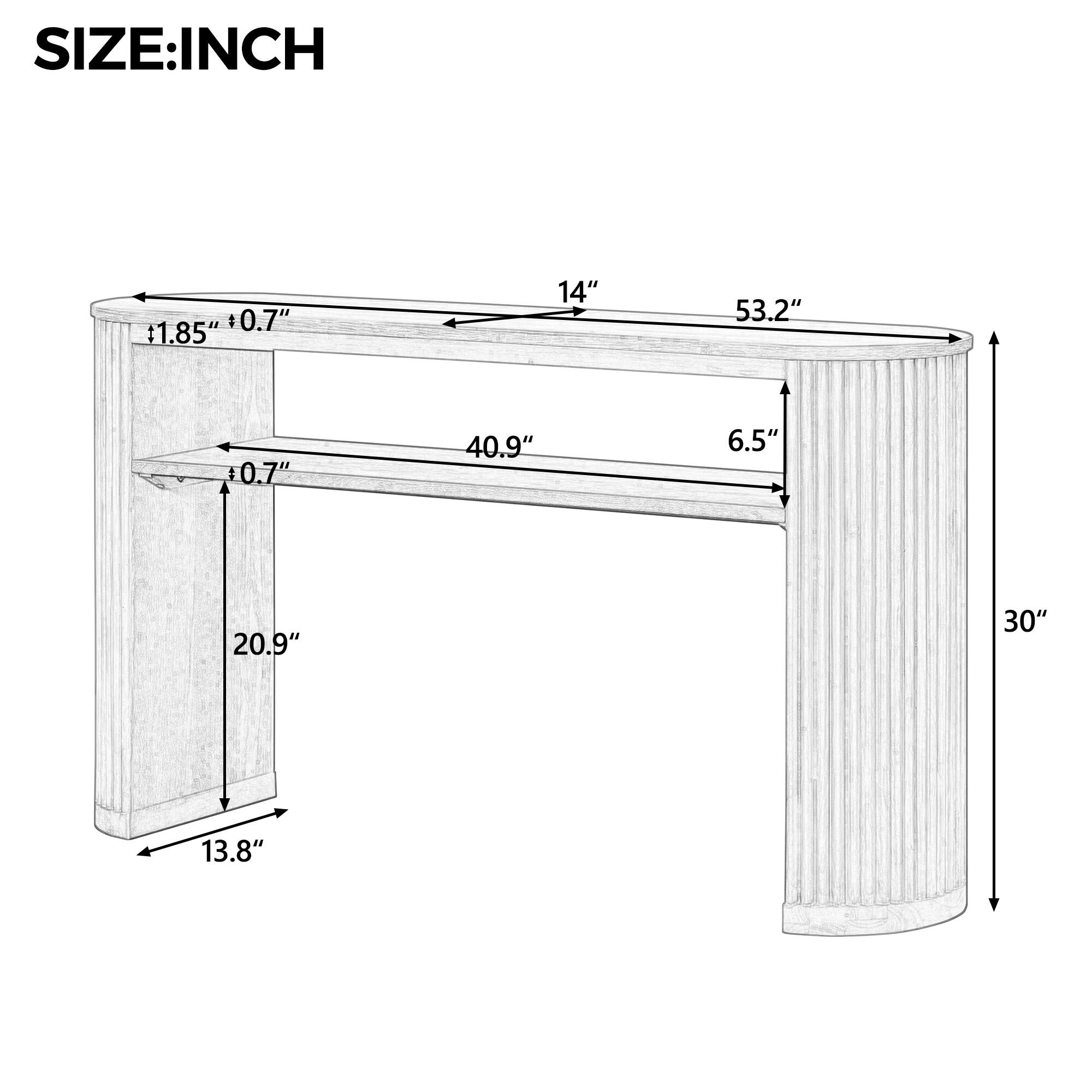 SIZE: INCH  
1.85" x 0.7"  
14"  
53.2"  
0.7"  
40.9"  
6.5"  
20.9"  
30"  
13.8"
