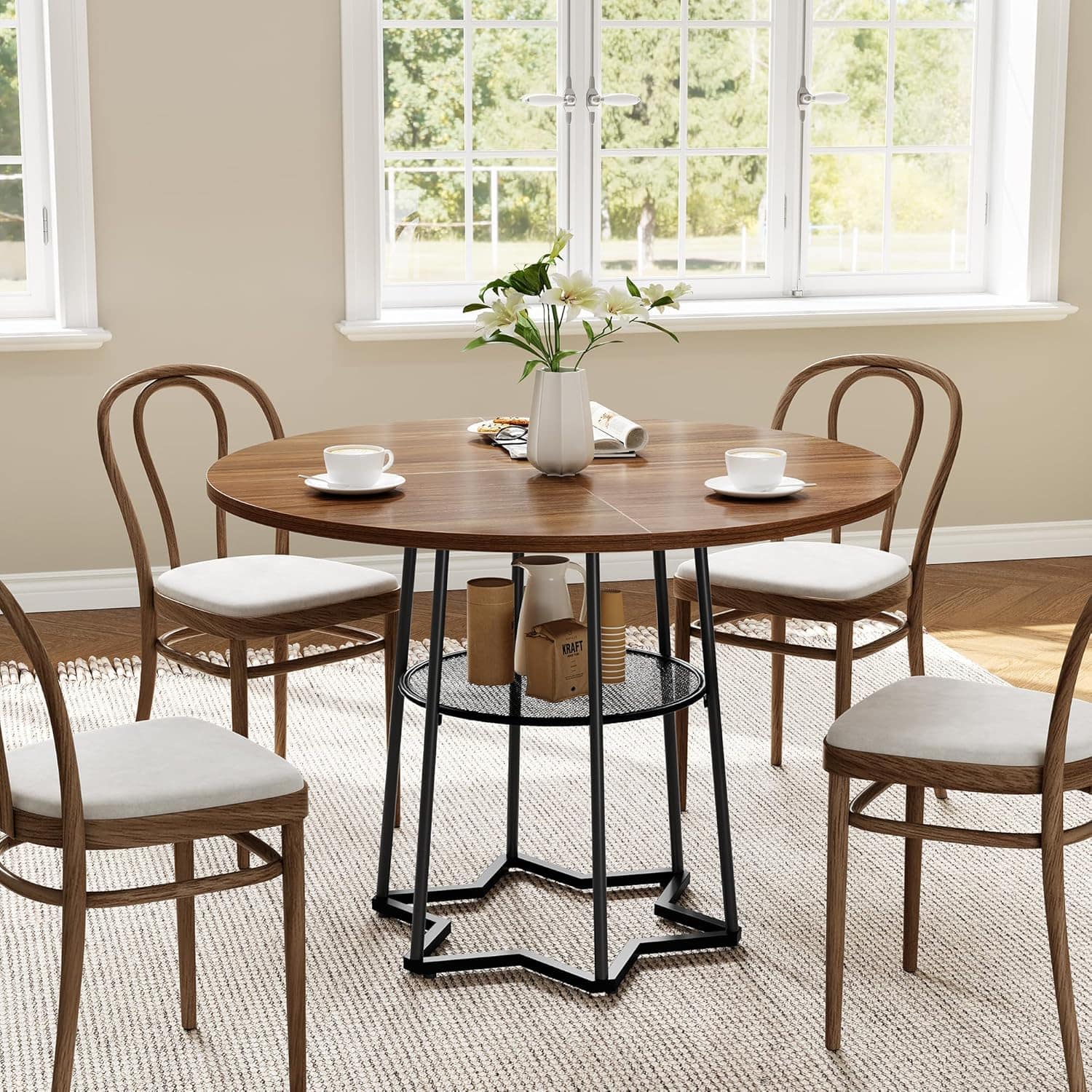 Jojoka - Kitchen Table Round Dining Table for Dining Room, Home Office, Living Room - Multiple colors