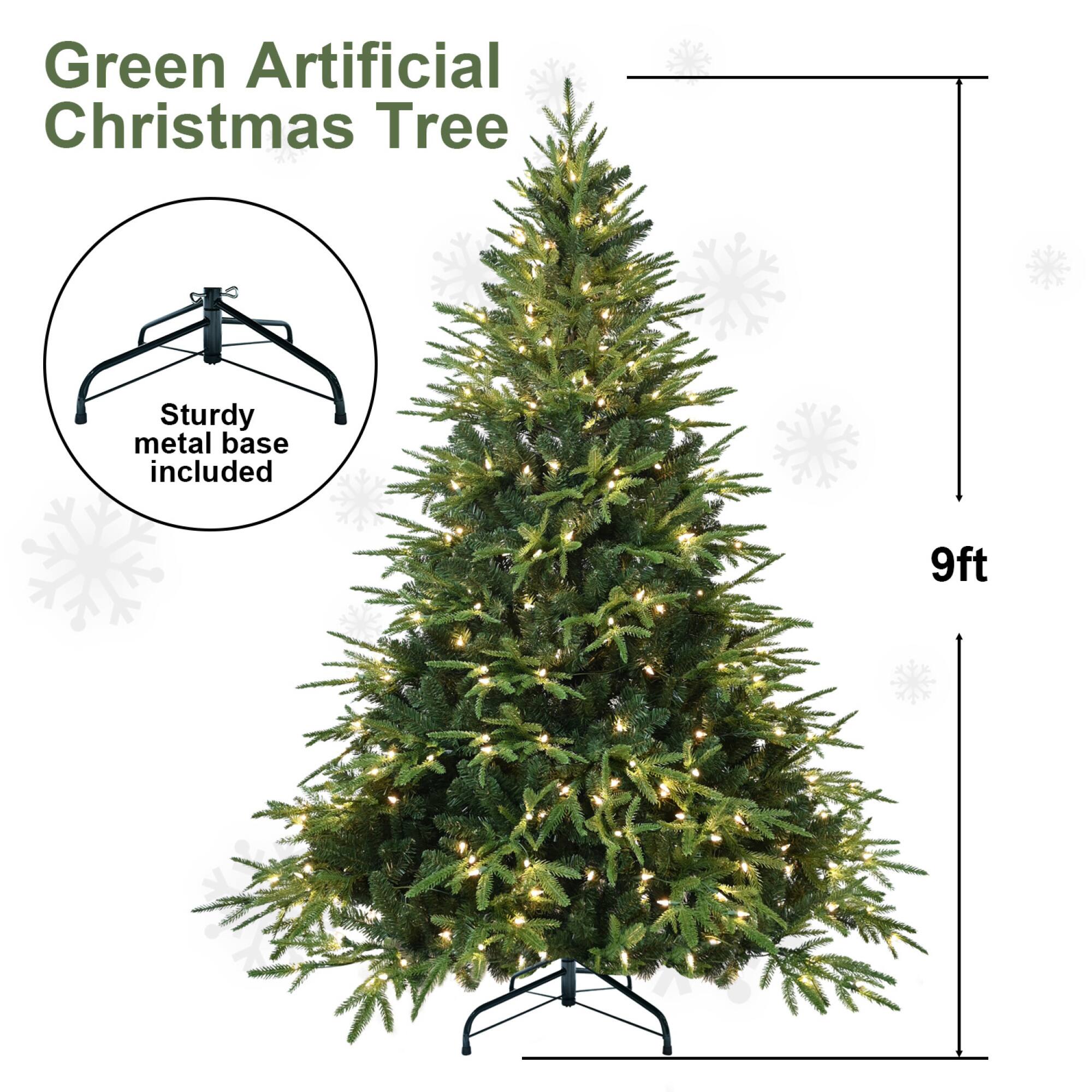 Green Artificial Christmas Tree

Sturdy metal base included

9ft
