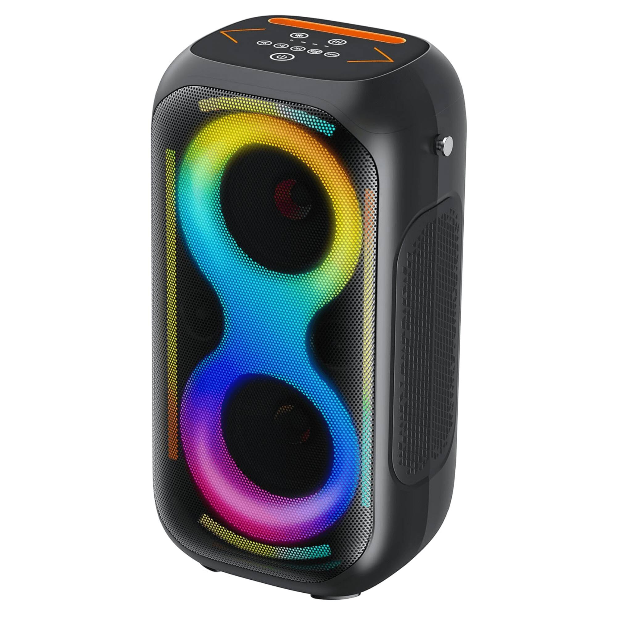 Alt View 8. iQ Sound - 2x5-Inch TWS Fusion Glow Portable Bluetooth Speaker - Black.