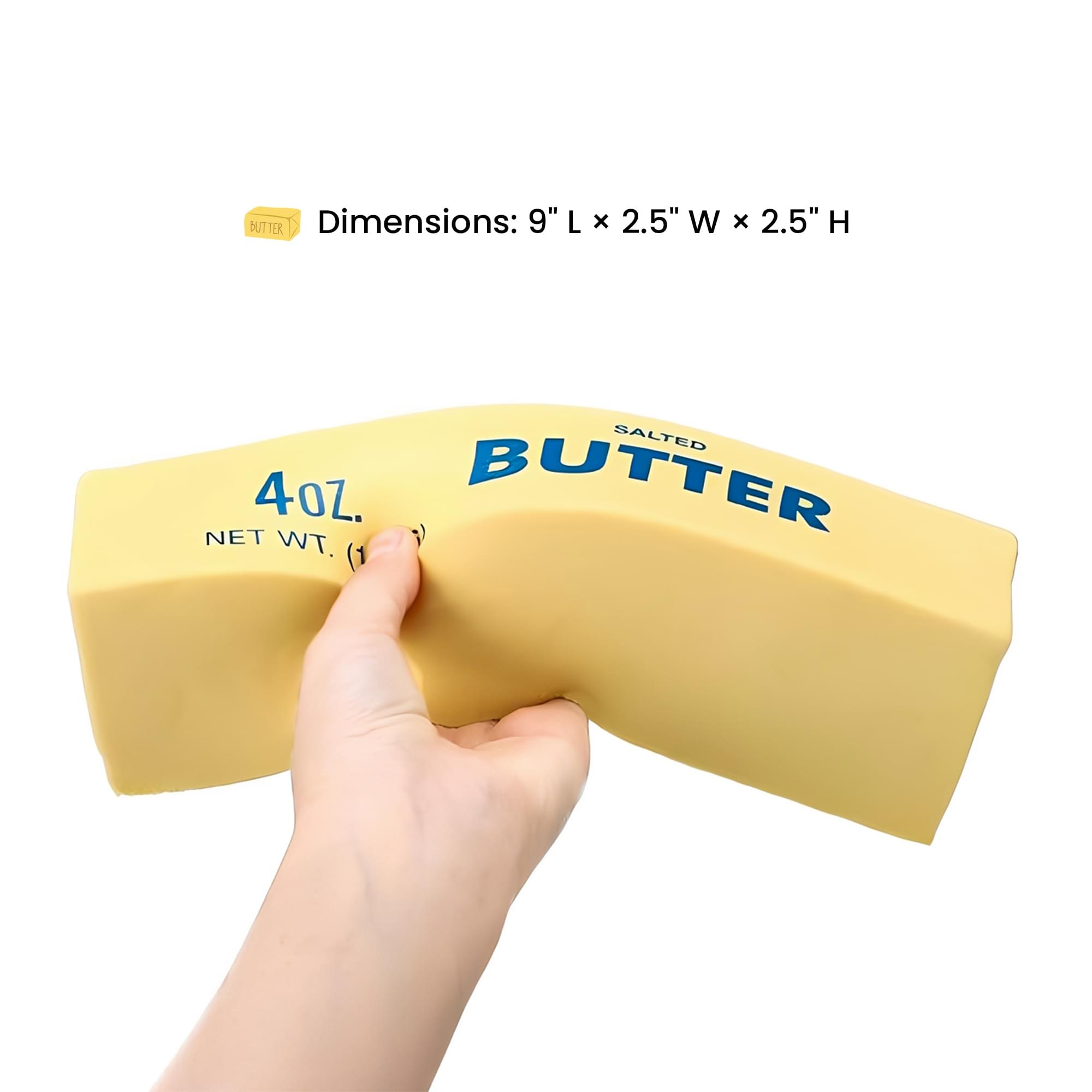 BUTTER  
Dimensions: 9" L x 2.5" W x 2.5" H  
SALTED  
4 OZ.  
NET WT. (1)