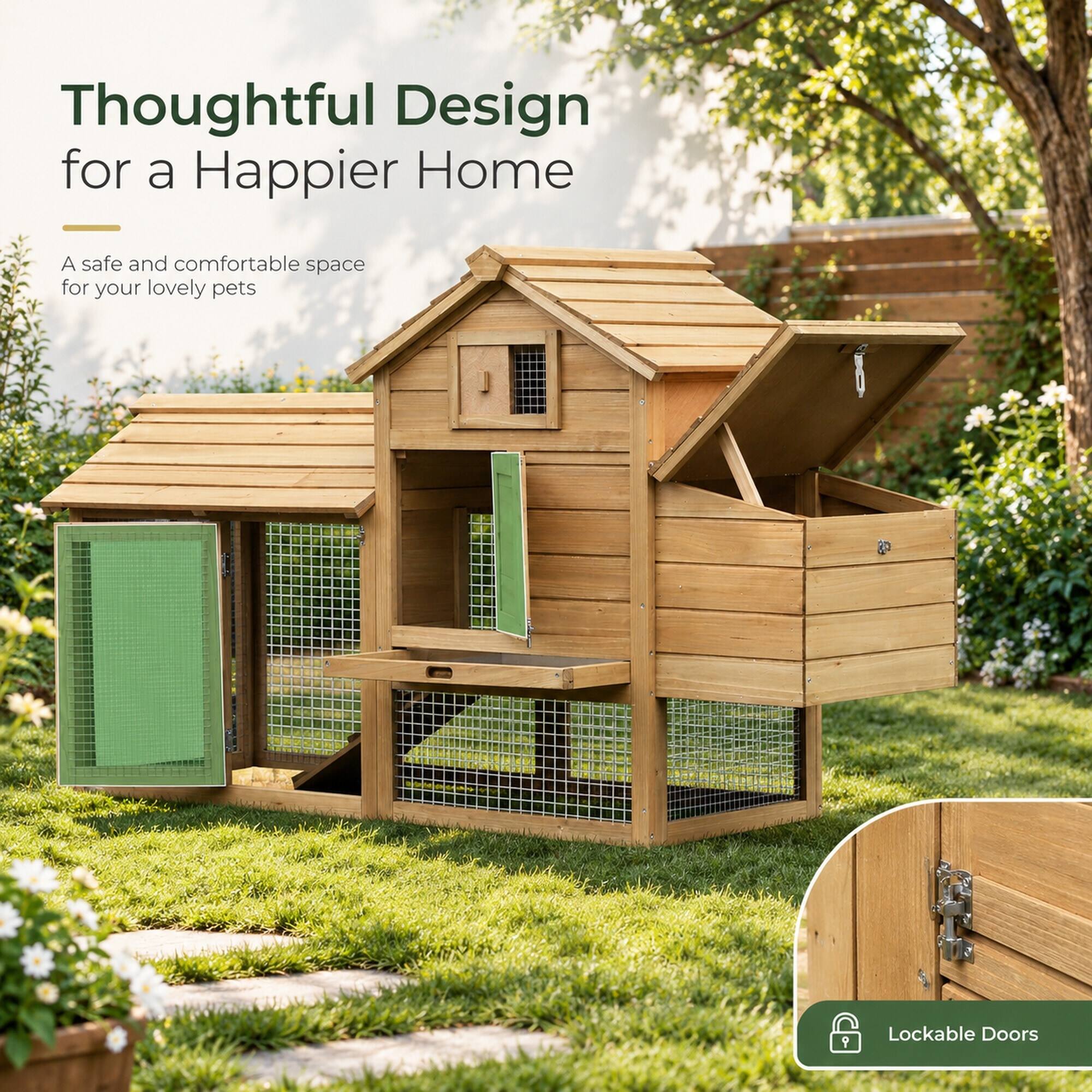 Thoughtful Design for a Happier Home  
A safe and comfortable space for your lovely pets  

Lockable Doors