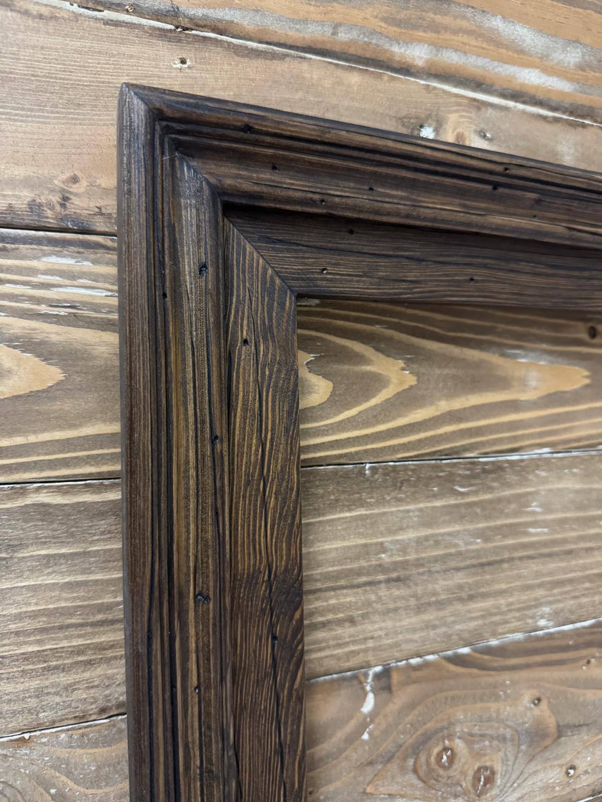 Alt View 1. LAREDO FRAME FACTORY - 65 inch Handmade Tv Frame For TCL A300W NXTVISION Tv - RUSTIC DARK WOOD.