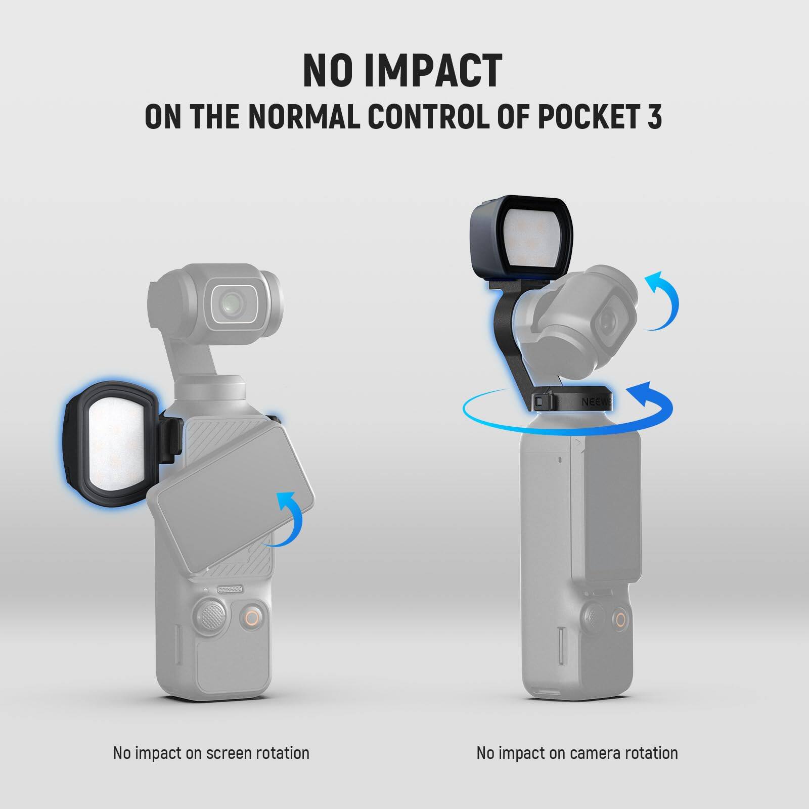 Neewer Magnetic RGB Light for DJI Osmo Pocket 3 USB C Rechargeable