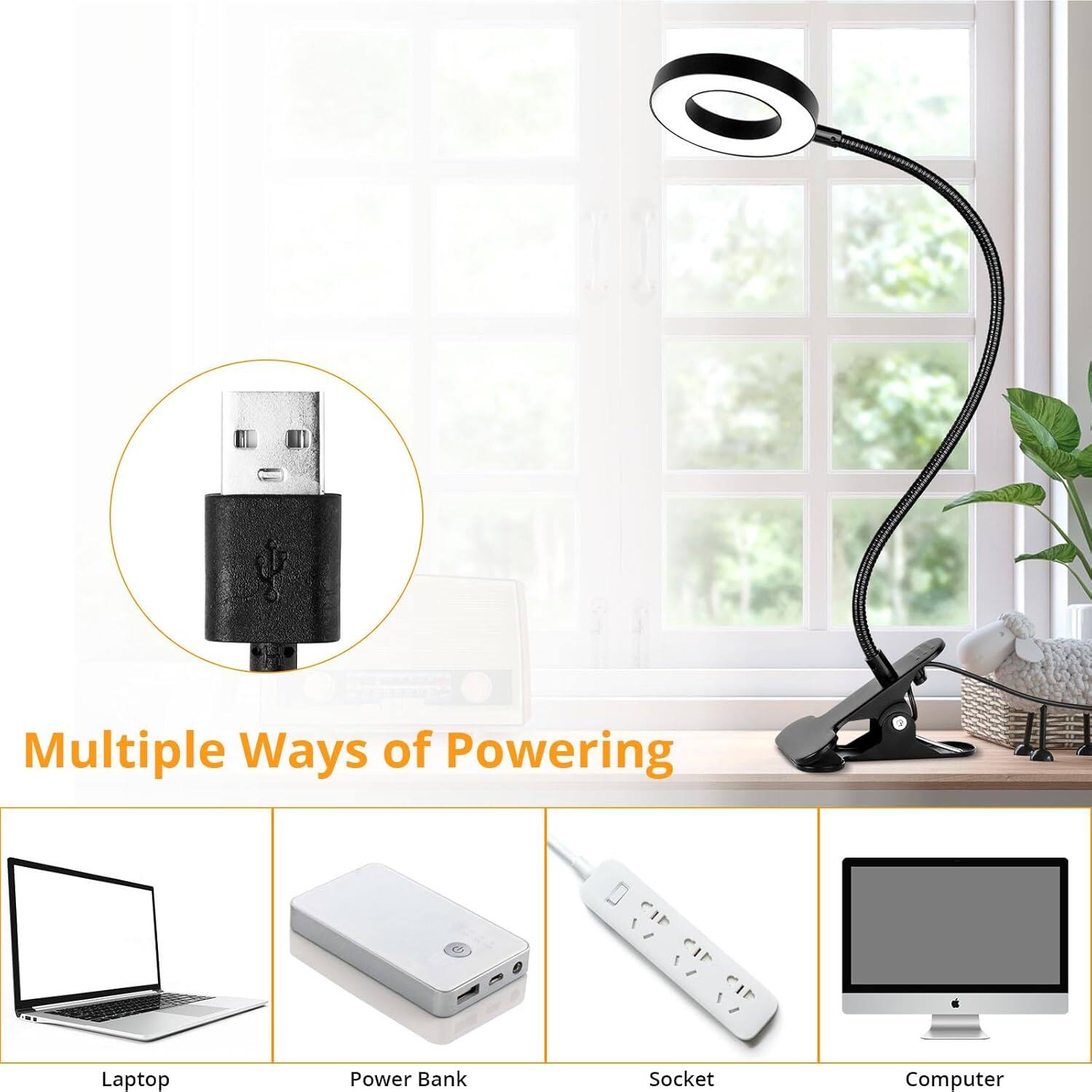 Multiple Ways of Powering

- Laptop
- Power Bank
- Socket
- Computer