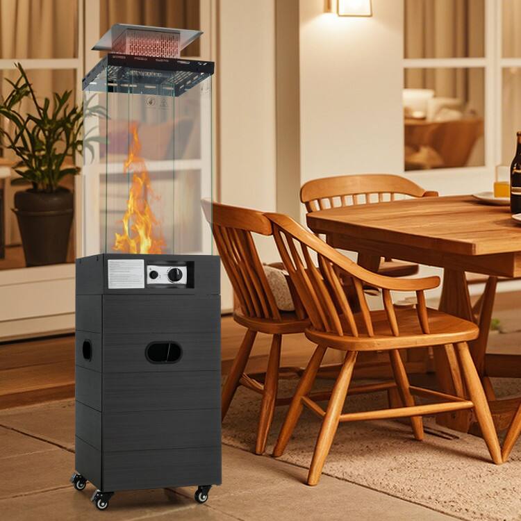 Angle. Mondawe - 40000 BTU Patio Heater Outdoor Propane Gas Heater with Cover and Wheels - Black.