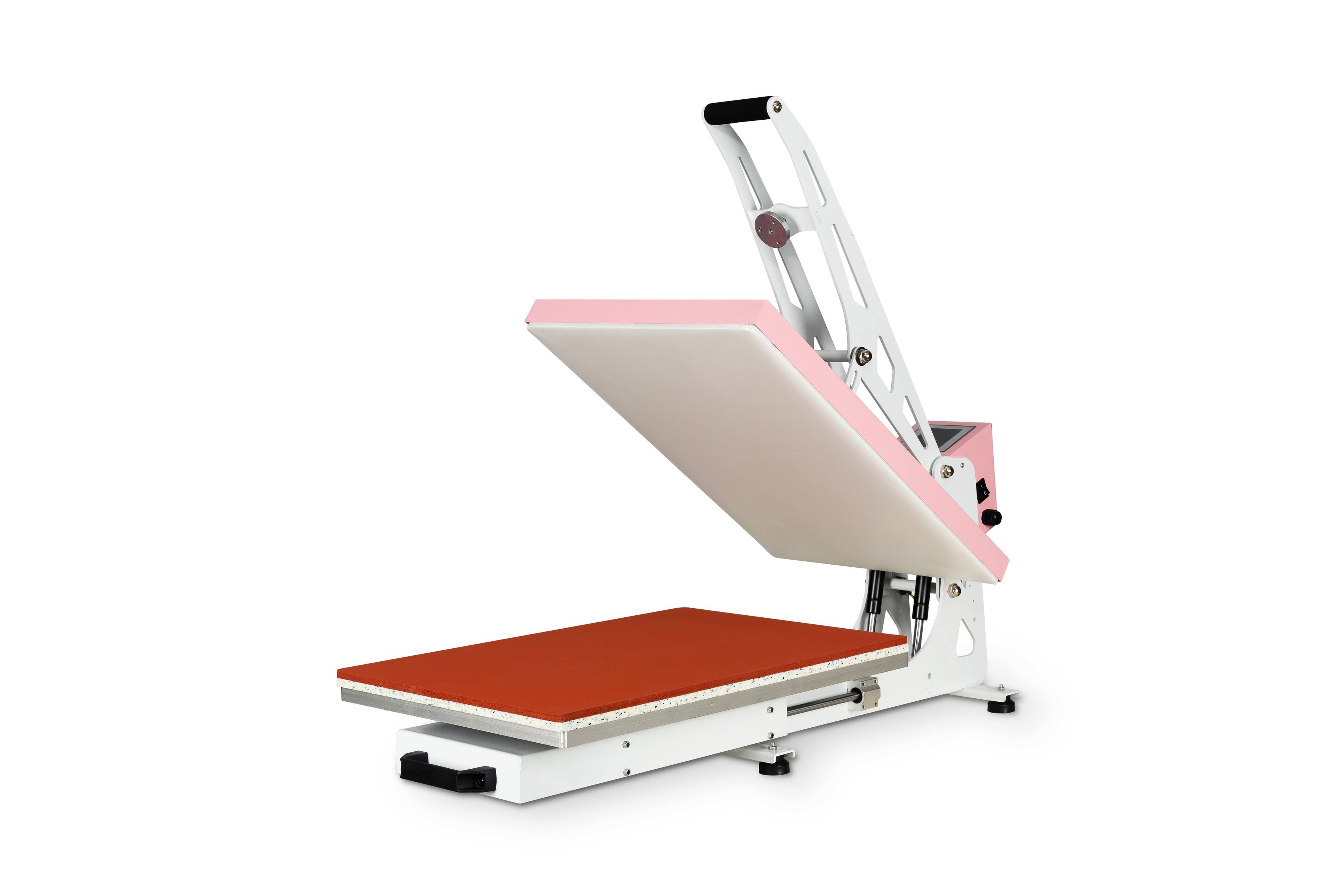 ELEMENT ACE - 16x24 Semi-Automatic Heat Press Machine - Auto Open & Slide-Out Base - Pink+White