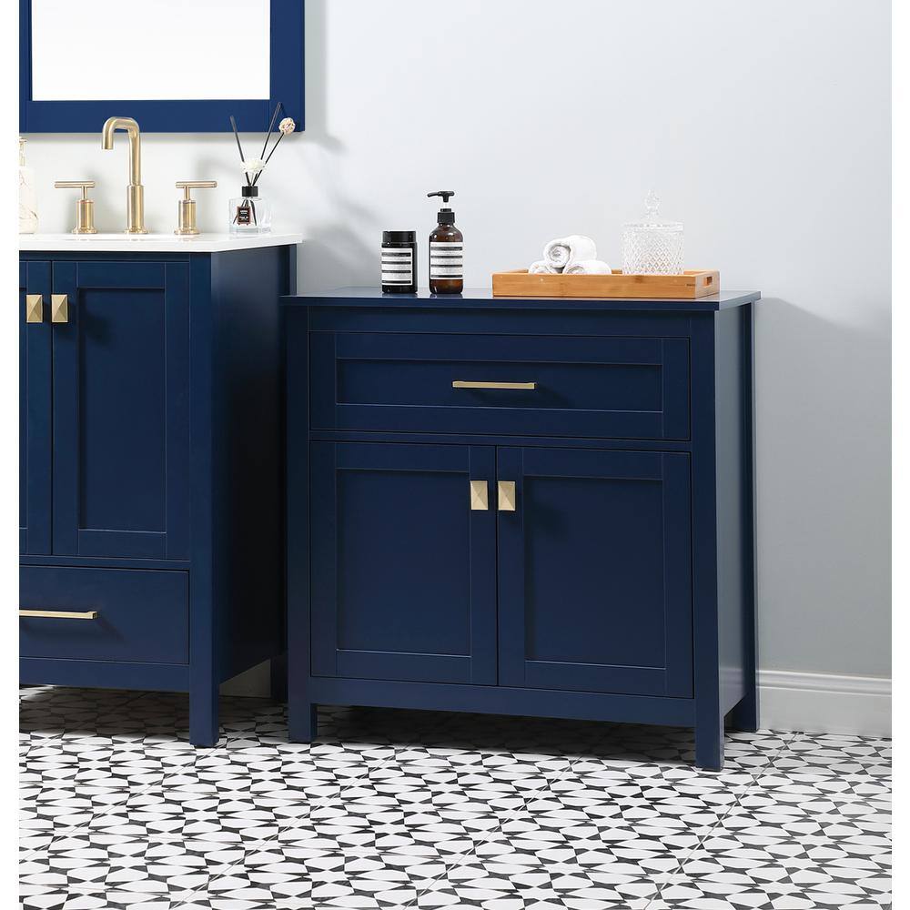 Alt View 8. Elegant Kitchen and Bath - 30 Inch Wide Bathroom Storage Freestanding Cabinet In Blue - Blue.
