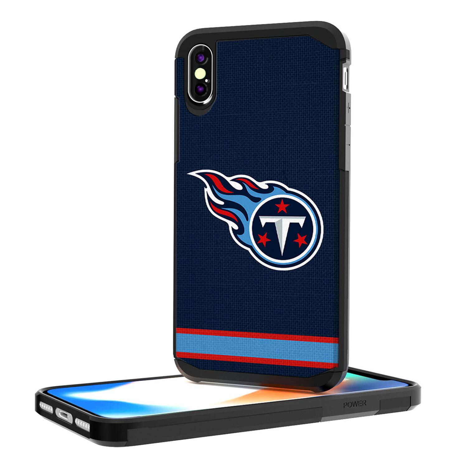 Alt View 2. Keyscaper - Tennessee Titans iPhone Rugged Stripe Design Case - 14 Pro Max - Multicolor.