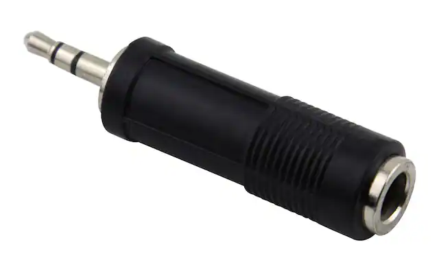 Front. Pig Hog - Pig Hog Solutions - TRS(F) - 3.5mm(M) Stereo Adapter - Black.