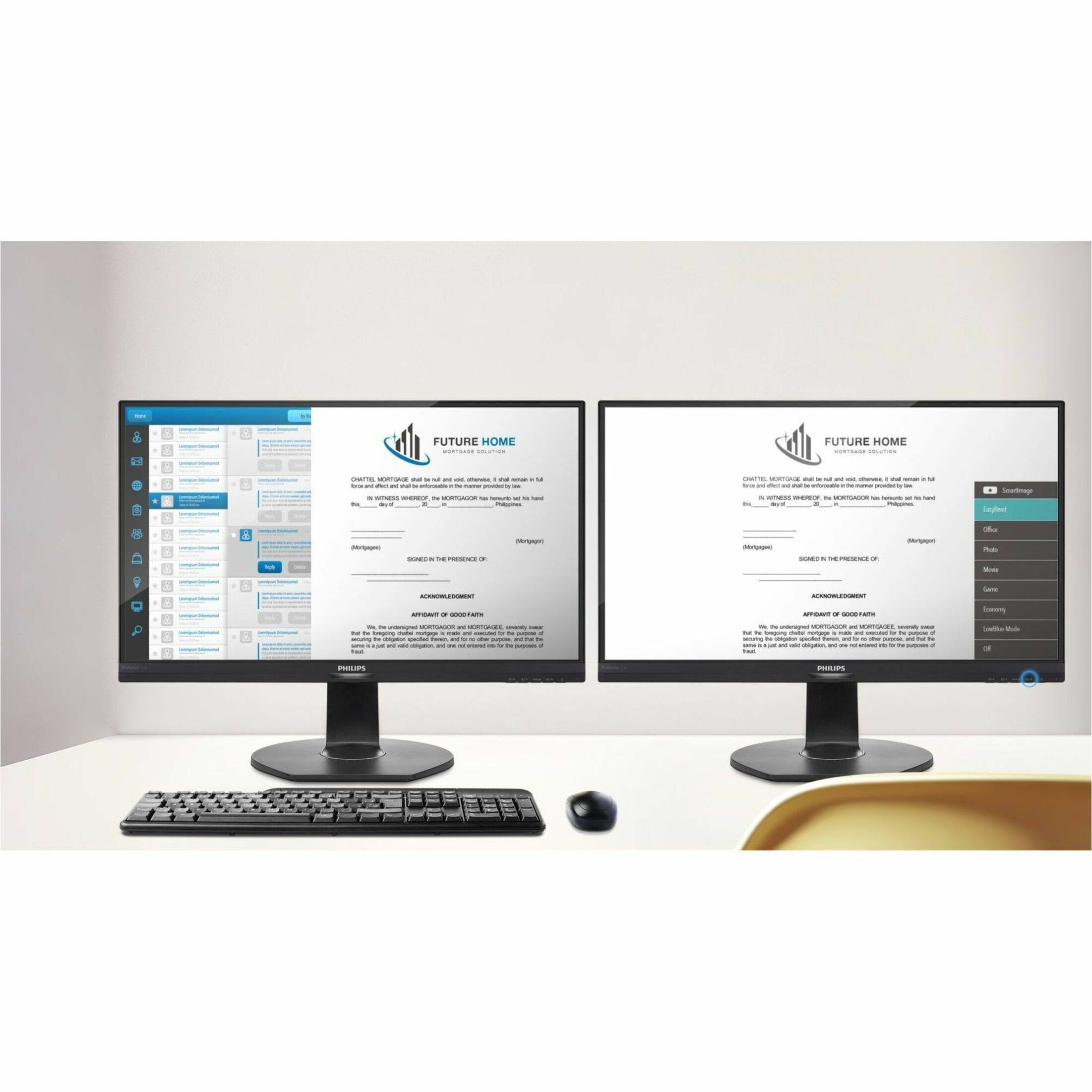 Alt View 40. Philips - V-line 23.8" VA LED FHD 100Hz Monitor (VGA, HDMI) - Textured Black.